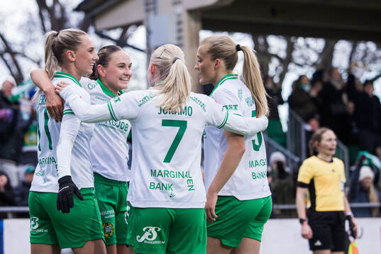 Hammarbys Vilde Hasund jublar med Ellen Wangerheim, Emilie
