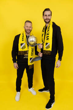 Häckens fystränare Pontus Axell och fystränare Joel