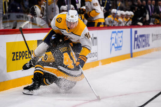 Blake Lizotte of Pittsburgh Penguins and Fedor Svechkov of