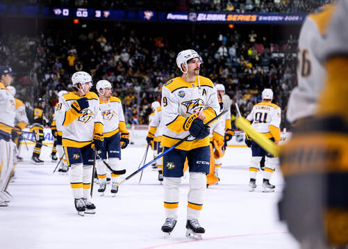 Filip Forsberg of Nashville Predators looks dejected
