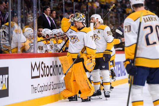 goaltender Juuse Saros of Nashville Predators