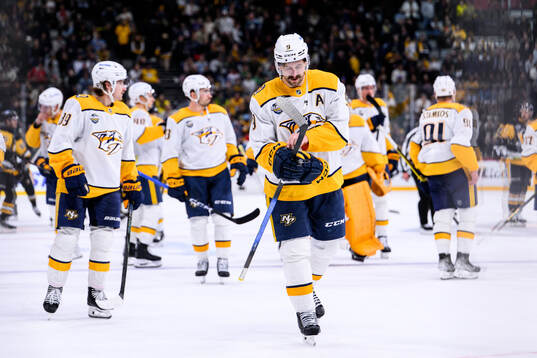 Filip Forsberg of Nashville Predators looks dejected