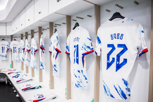 The kit of Oscar Bobb of Norway in the dressing room