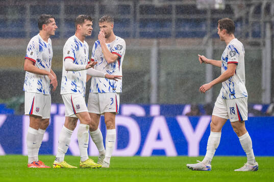 Sander Berge, Alexander Sørloth and Kristoffer Ajer of