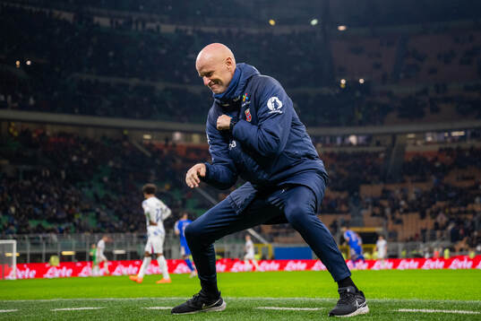 Head coach Ståle Solbakken of Norway celebrates