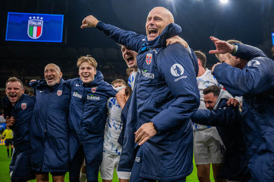 Head coach Ståle Solbakken of Norway celebrates with