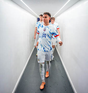 Antonio Nusa of Norway at half-time