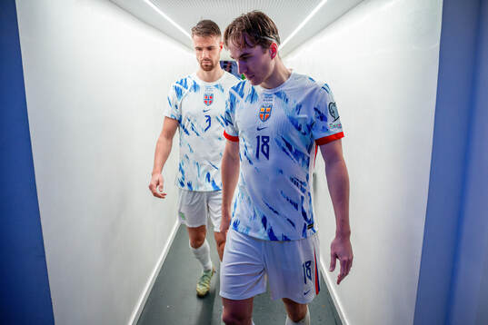 Kristoffer Ajer and Kristian Thorstvedt of Norway at
