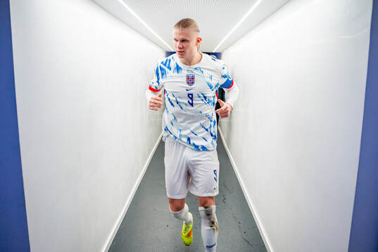 Erling Braut Haaland of Norway at half-time