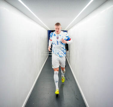 Erling Braut Haaland of Norway at half-time
