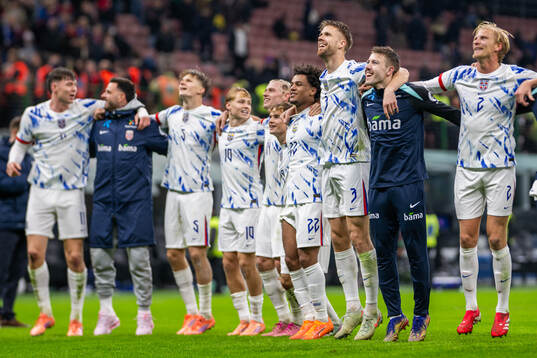 Oscar Bobb, Kristoffer Ajer, Fredrik André Bjørkan and