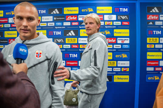Morten Thorsby and Leo Østigård of Norway