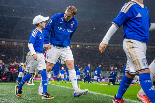 Kristian Thorstvedt of Norway enters the pitch
