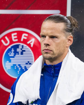 Goalkeeper Ørjan Håskjold Nyland of Norway line up