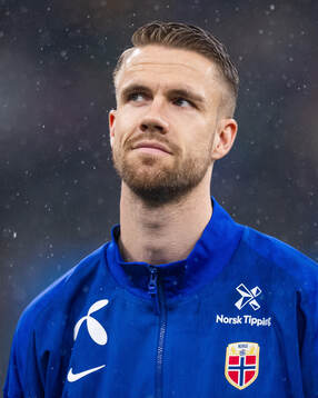 Kristoffer Ajer of Norway line up