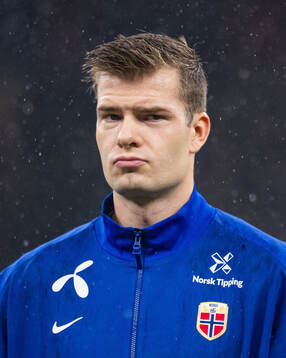 Alexander Sørloth of Norway line up