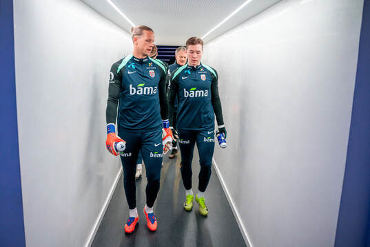 Goalkeeper Ørjan Håskjold Nyland and goalkeeper Mathias