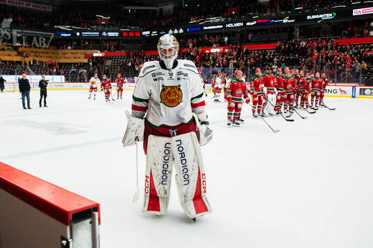 Moras målvakt Marcus Hellgren Smed deppar