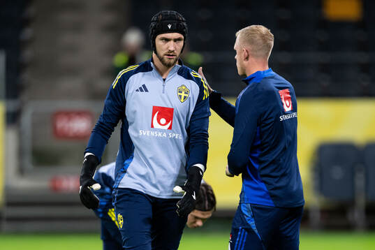 Goalkeeper Noel Törnqvist of the Swedish men's national