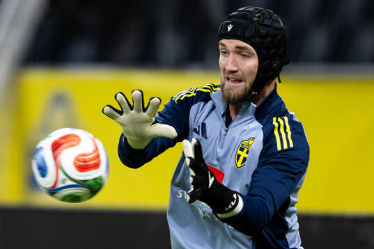Goalkeeper Noel Törnqvist of the Swedish men's national