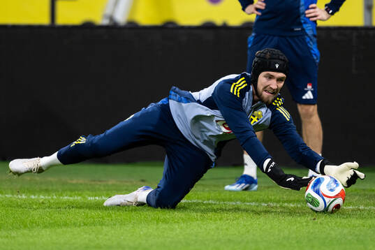 Goalkeeper Noel Törnqvist of the Swedish men's national