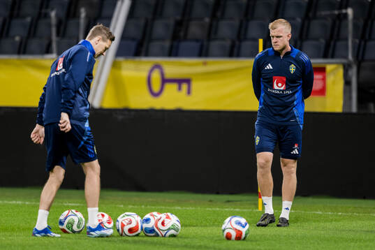 Goalkeeper coaches Maths Elfvendal and Linus Kandolin of