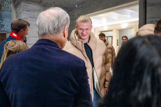 Erling Braut Haaland is being welcomed by Prime Minister