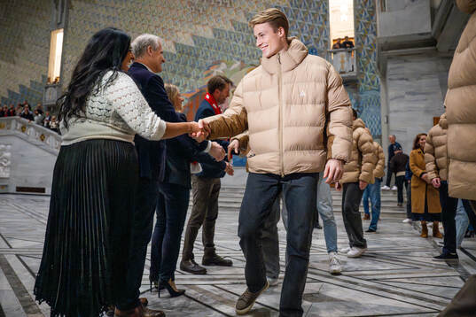 Goalkeeper Sander Tangvik is being welcomed by Jonas Gahr