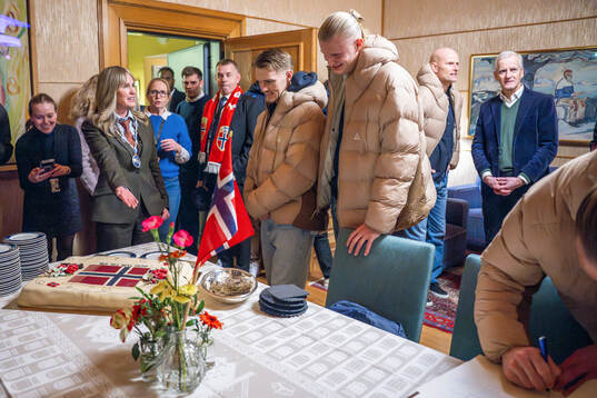 Mayor Anne Lindboe, Martin Ødegaard, Erling Braut Haaland,