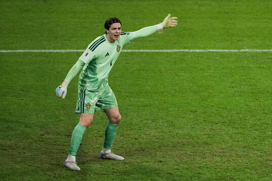 Goalkeeper Jacob Widell Zetterström of Sweden