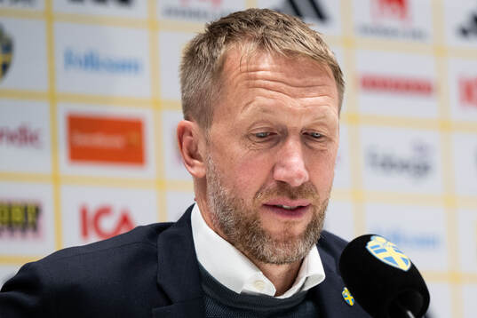 Head coach Graham Potter of Sweden at the press conference
