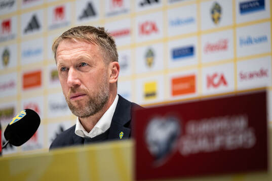 Head coach Graham Potter of Sweden at the press conference