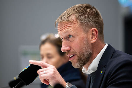 Head coach Graham Potter of Sweden at the press conference