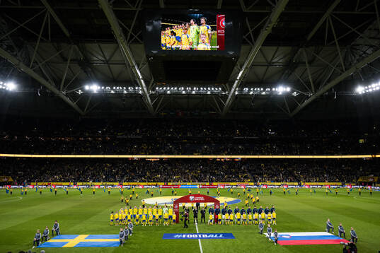 Players of Sweden and of Slovenia