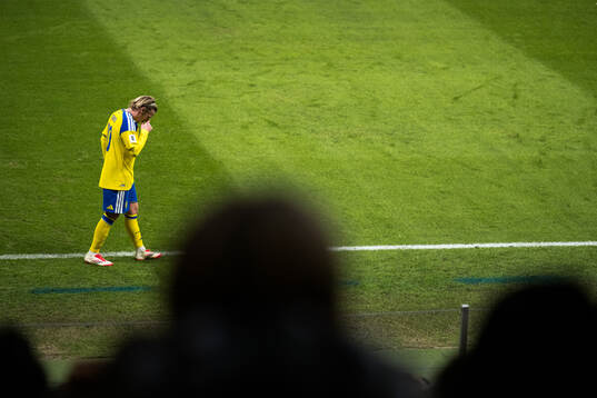 Emil Forsberg of Sweden looks dejected