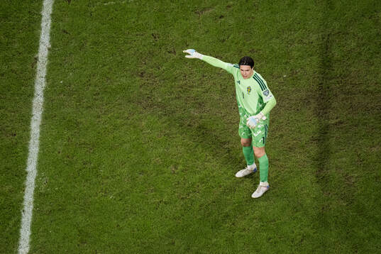 Goalkeeper Jacob Widell Zetterström of Sweden