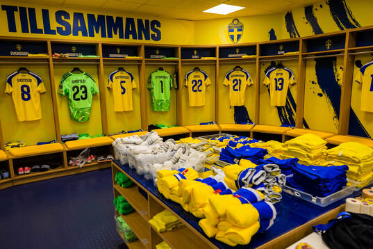 Jerseys of Daniel Svensson, goalkeeper Kristoffer