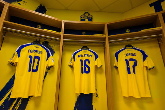 Jerseys of Emil Forsberg, Jesper Karlström and Isac