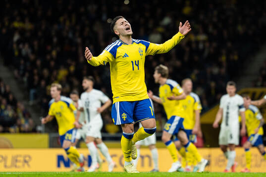 Roony Bardghji of Sweden looks dejected
