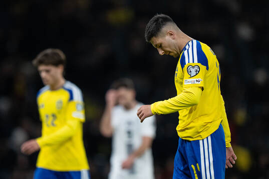 Roony Bardghji of Sweden looks dejected