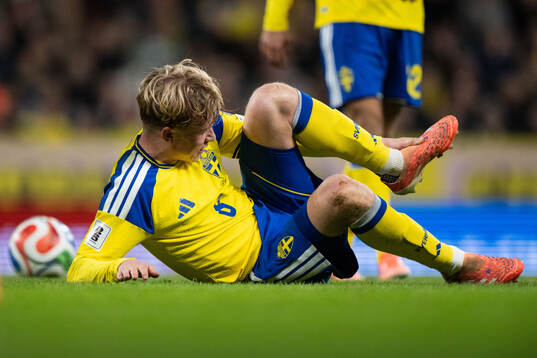 Daniel Svensson of Sweden in pain