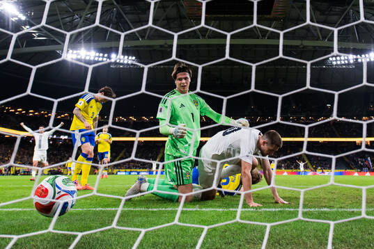 Goalkeeper Jacob Widell Zetterström of Sweden looks