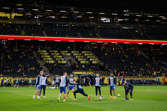 Gabriel Gudmundsson, Emil Forsberg and Isak Hien of Sweden