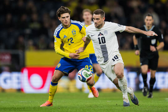 Besfort Zeneli of Sweden and Timi Elsnik of Slovenia