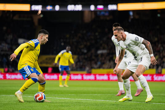 Roony Bardghji of Sweden and Jure Balkovec of Slovenia