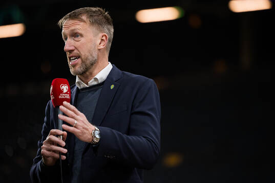Head coach Graham Potter of Sweden in Viaplays’ studio