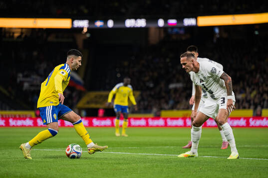 Roony Bardghji of Sweden and Jure Balkovec of Slovenia