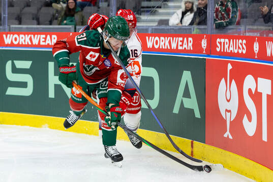 Alexis Binner of Grenoble and Nicklas Lasu of Frölunda