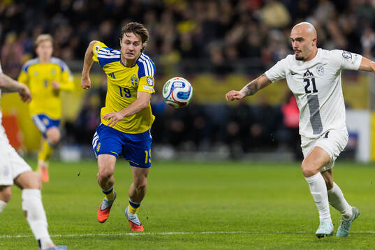 Mattias Svanberg of Sweden and Vanja Drkusic of Slovenia