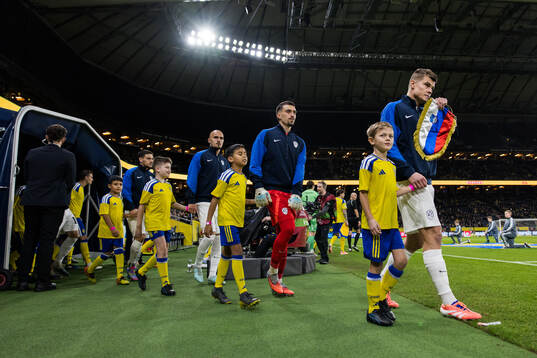 Vanja Drkusic, Goalkeeper Igor Vekic and Jaka Bijol of